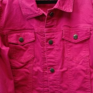 Vibrant Pink Denim Jacket for Women